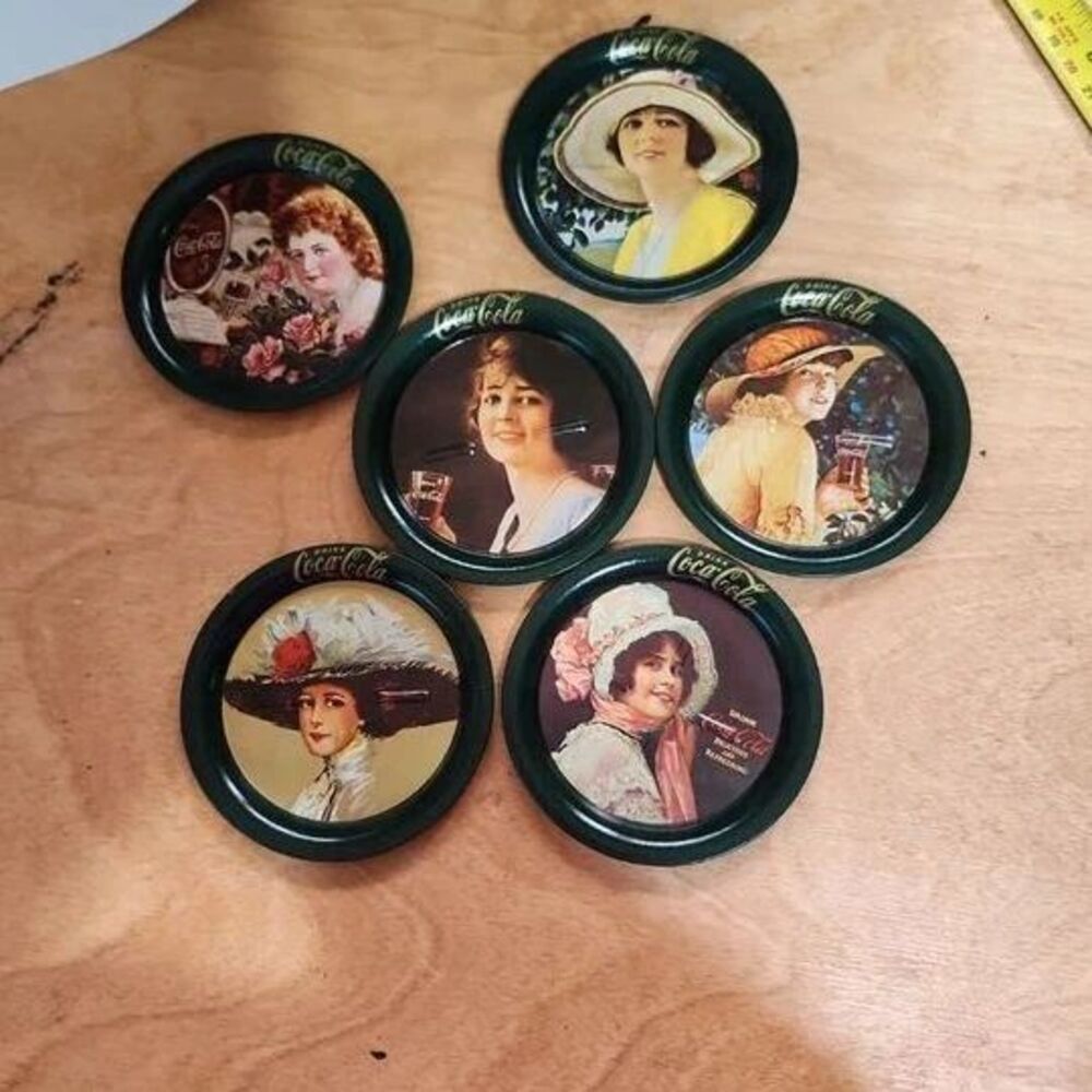 vintage coca cola ladies drink coasters